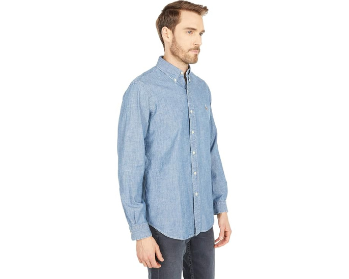 Рубашка Polo Ralph Lauren Classic Fit из индиго шамбре с вышитым пони