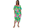 Natori кафтан Tropic Crinkle Windowpane в клетку