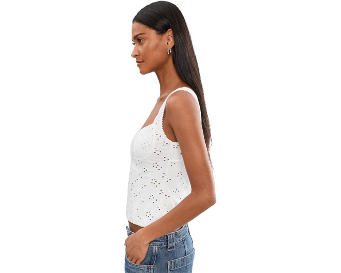 Топ Free People Full Bloom Eyelet Cami с вырезами