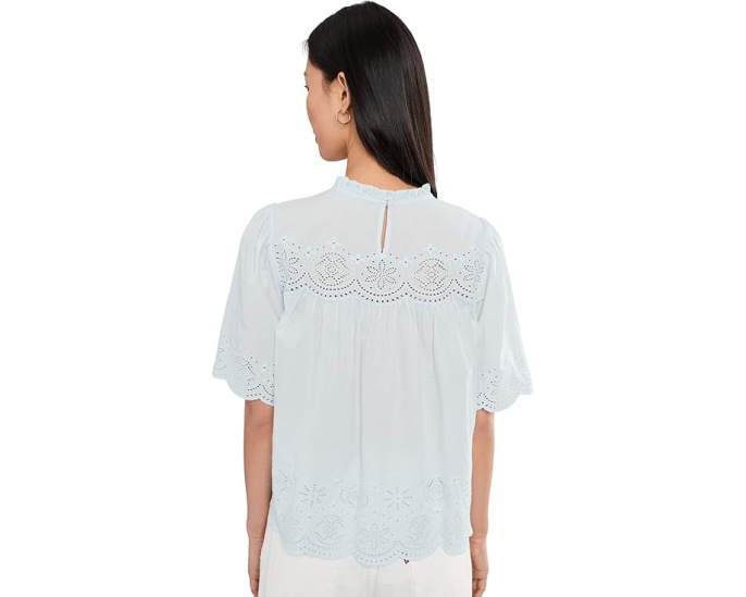 Топ Madewell Embroidered Pintuck High-Neck с вышивкой