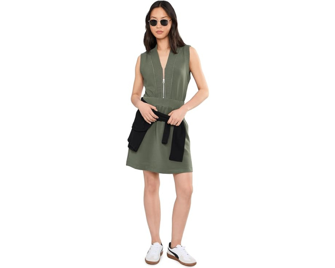 Varley платье Polyanna 1/2 Zip Dress с половинной молнией черное