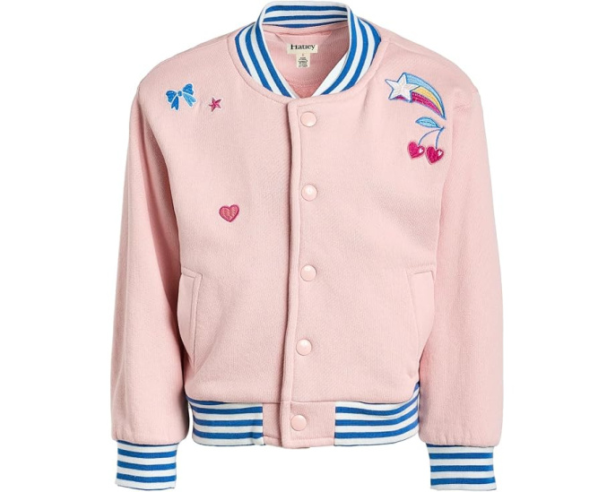 Детская бомбер-куртка Blossom Varsity Hatley розового цвета