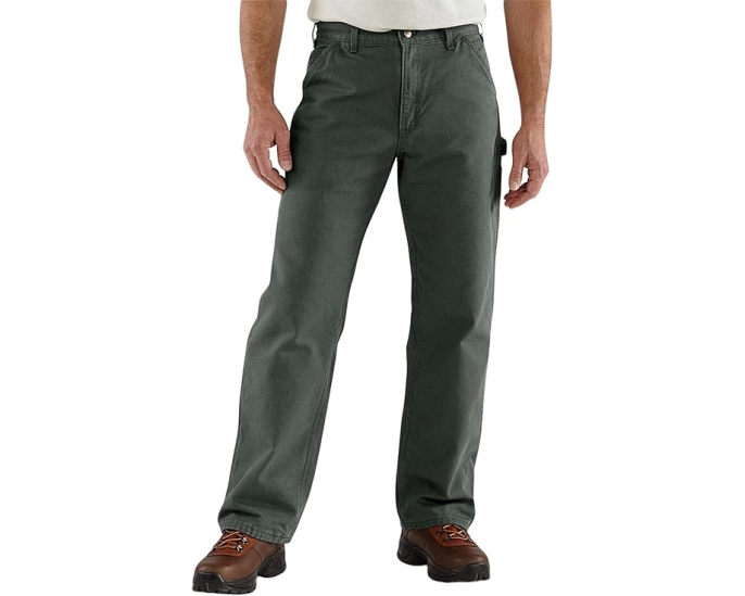 Утепленные рабочие брюки Carhartt Washed Duck с подкладкой из фланели