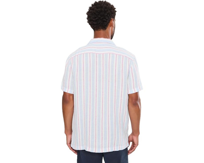 Vineyard Vines рубашка Cabana из текстурированного льна Sparkler Stripe с коротким рукавом