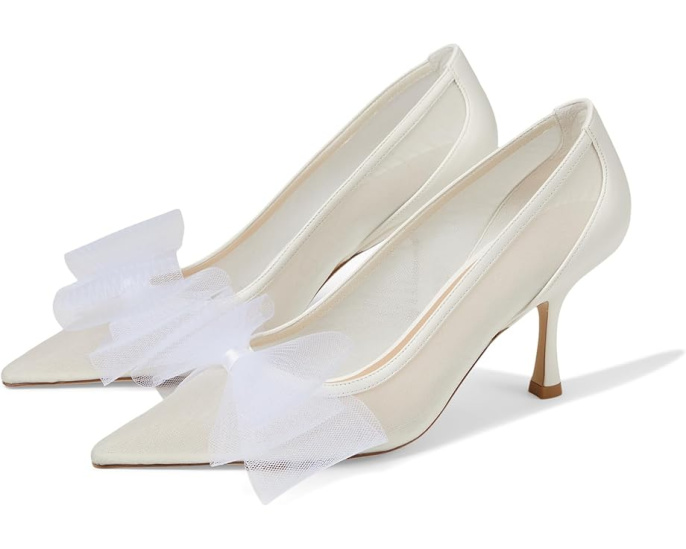 Туфли-лодочки Stuart Weitzman Blushing Bow 75 с бантом и каблуком 3 дюйма (7.62 см)
