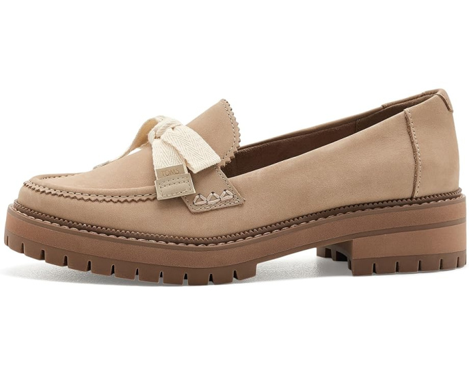 Лоферы TOMS Cara Bow с бантом и замшевым верхом