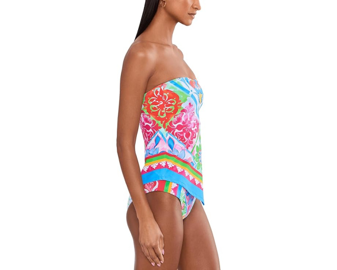 BECCA Mijas Casey Hankercheif Tankini Top с принтом