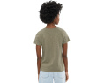 Топ Lilla P Short Sleeve Back Seam с V-образным вырезом и коротким рукавом