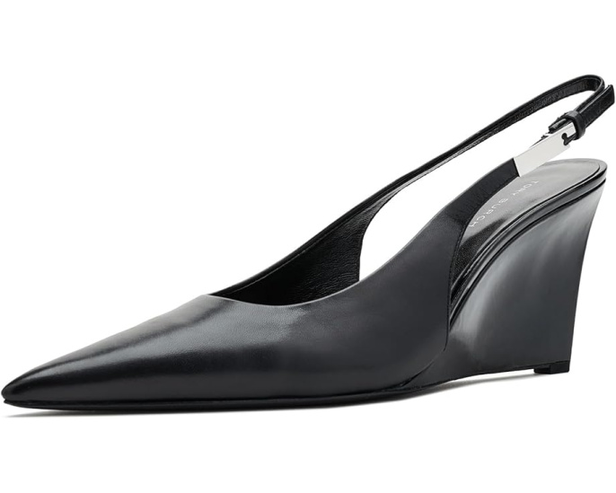 Босоножки на танкетке 75mm Gigi Slingback от Tory Burch с острым носком