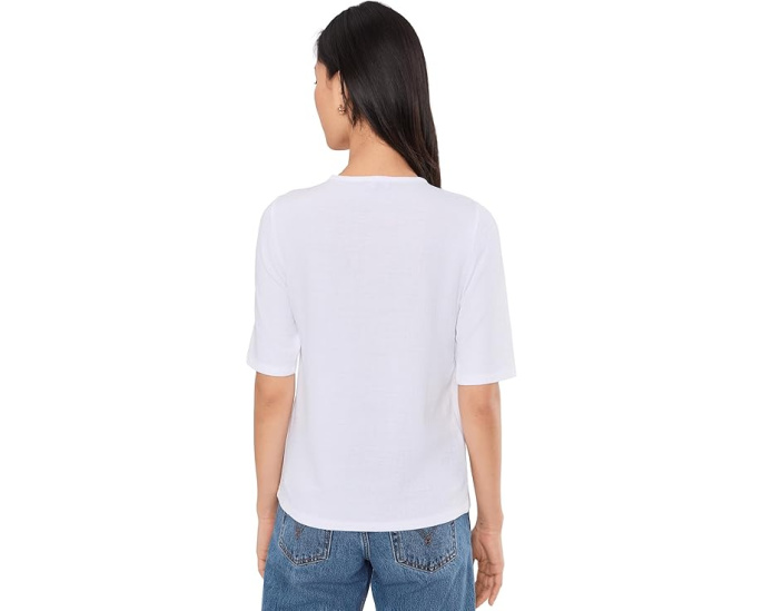 Топ Eileen Fisher с рукавом три четверти и круглым вырезом из стрейч-джерси