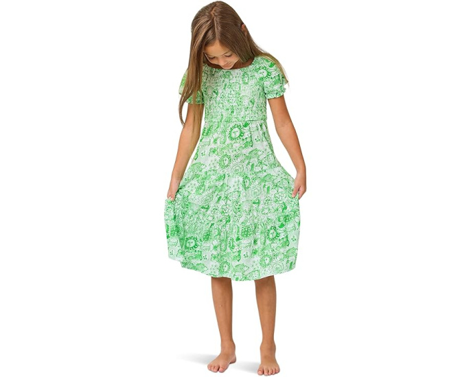 Детское миди-платье Mini Jilly от Lilly Pulitzer с пышными рукавами