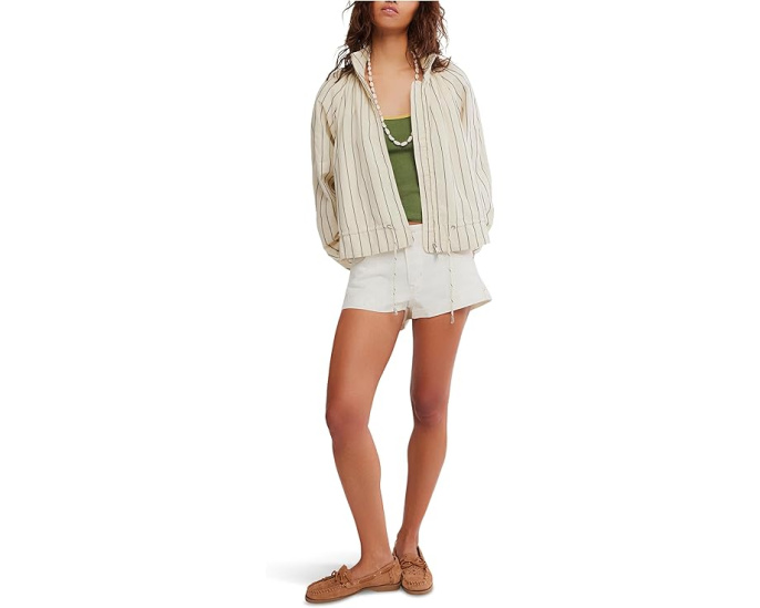 Free People Куртка Devon Striped Balloon в полоску с кулиской