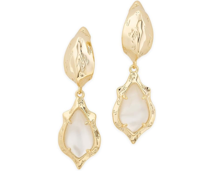 Kendra Scott серьги Adriana Scallop Frame Huggie с гребешковой оправой