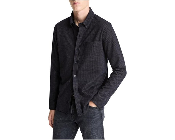 Рубашка с длинным рукавом Wool Plaid от Vince