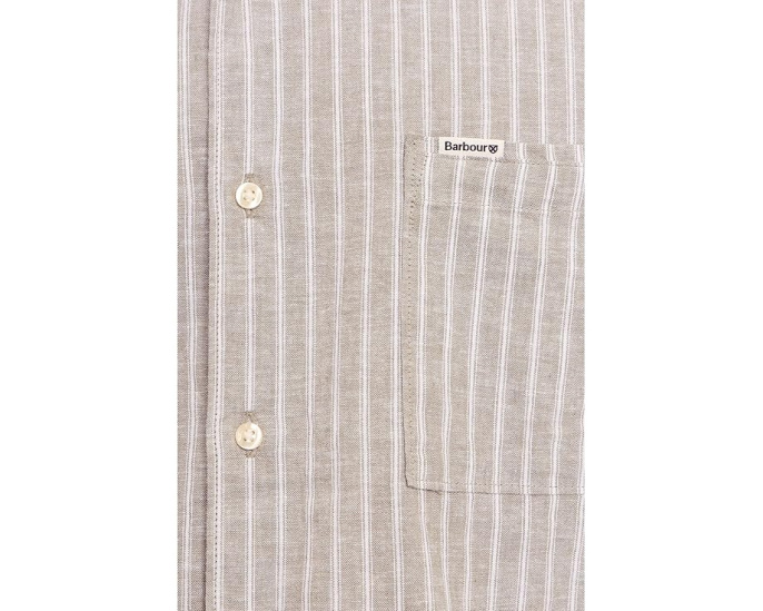 Barbour летняя рубашка Nelson Striped из льна с расслабленным кроем