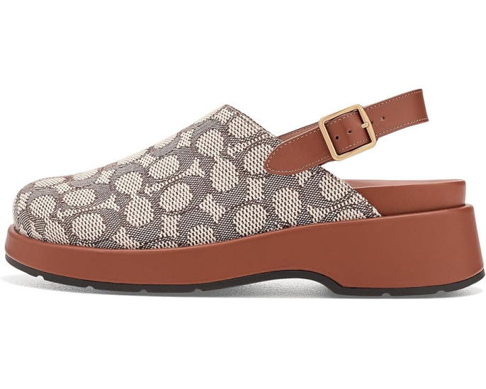 Сабо COACH Sculpted C на платформе с узором Jacquard и регулируемой пряжкой