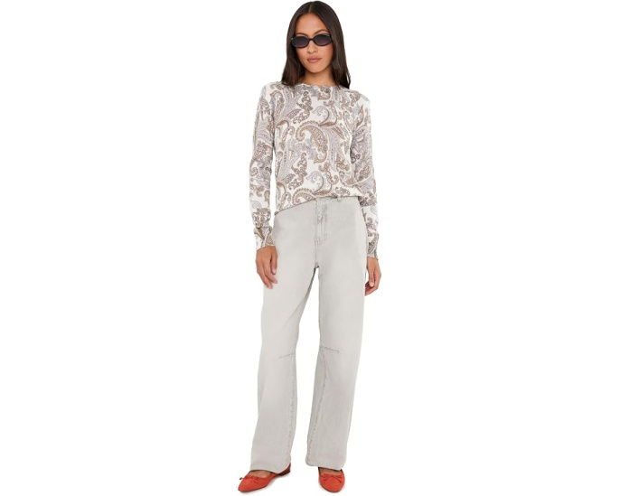 Свитер Lauren Ralph Lauren Petite Paisley Cotton-Modal с узором пейсли