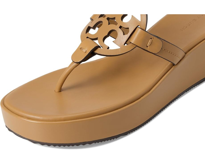 Сандалии Tory Burch Miller Wedge 25 mm с искусственной кожей и стелькой