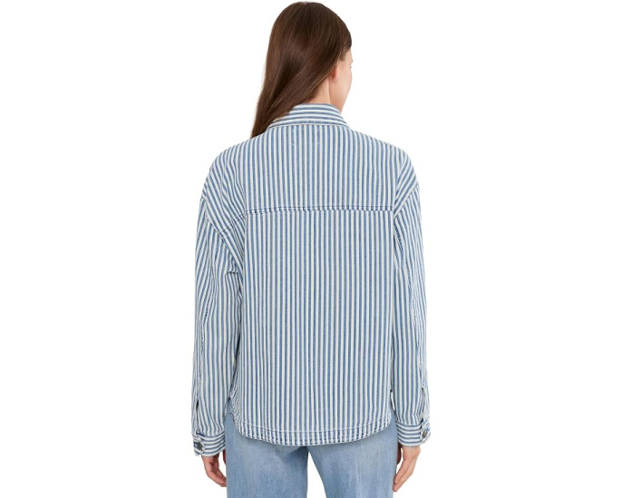 Джинсовая куртка KUT from the Kloth Ellie Stripe в полоску белая