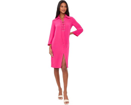 Платье Trina Turk Collared Lace-Up с воротником и плиссировкой