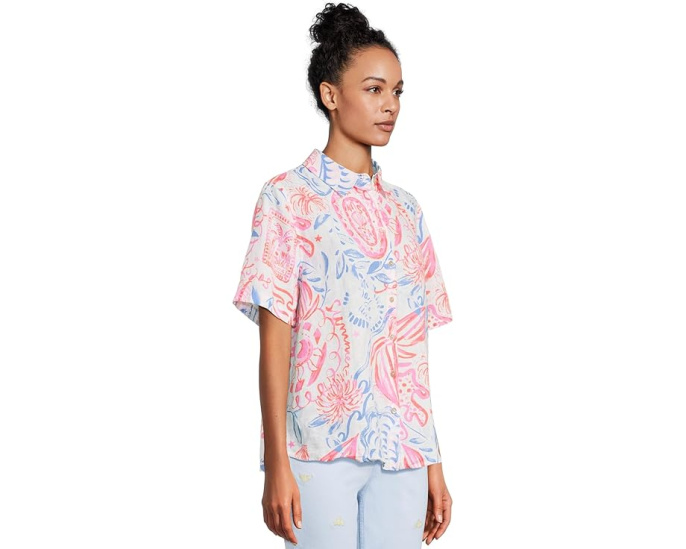 Топ Ridoc от Lilly Pulitzer из льна с принтом