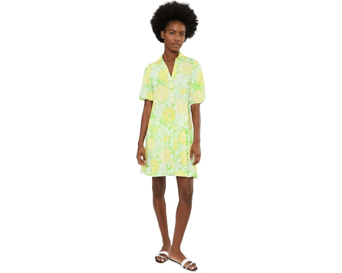 Платье Bingley от Lilly Pulitzer в стиле рубашки с цветочным принтом и рукавами 3/4