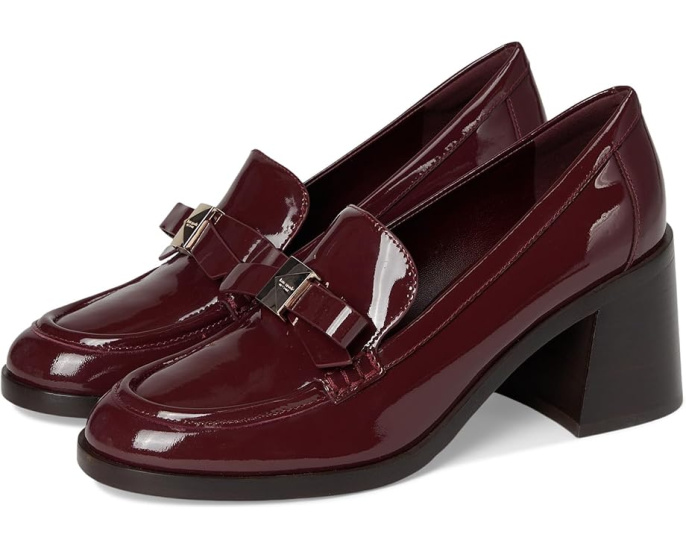 Kate Spade New York лоферы на каблуке Deco Bow из гладкой кожи