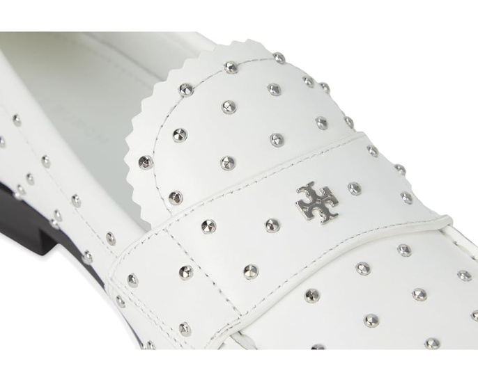 Лоферы Tory Burch Classic Stud с металлическими шипами облачно серебристые