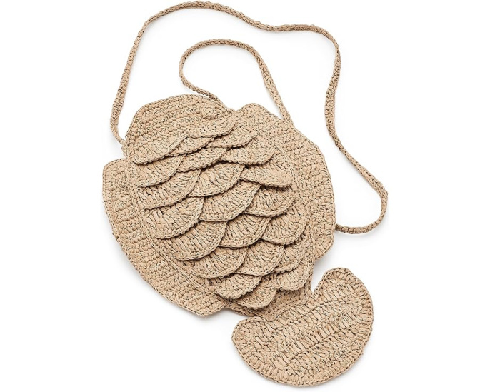 Madewell подвесной чехол для телефона Fish Pouch из соломки