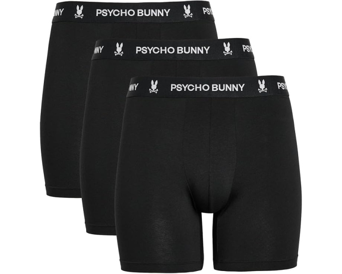 3 штуки боксерских трусов Psycho Bunny черные