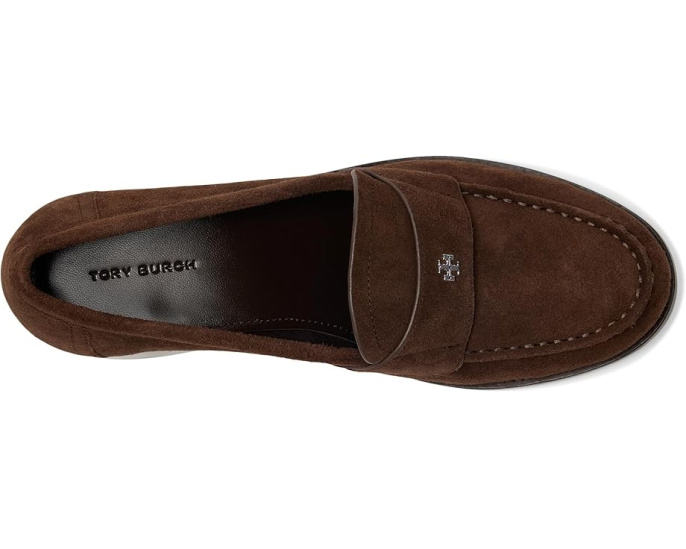 Tory Burch Лоферы на каблуке 55мм из замши с логотипом