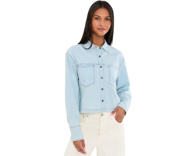 Рубашка Aubrey Long Sleeve Button Down от KUT from the Kloth с длинным рукавом