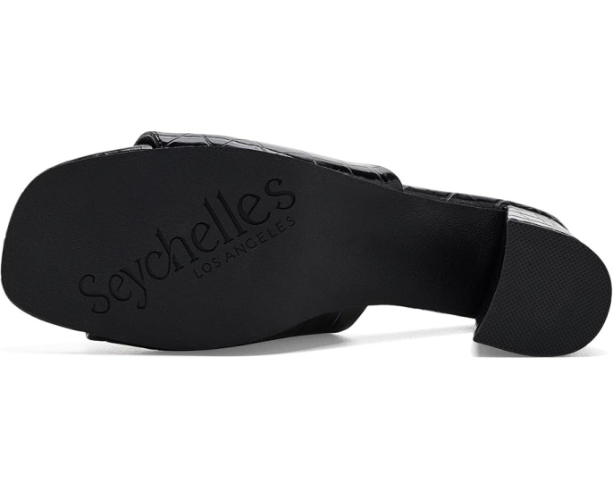 Босоножки Seychelles Adapt 3 V-Croco на каблуке черные