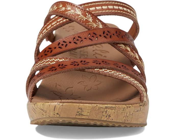 Босоножки SKECHERS Beverlee Tiger Posse на платформе с вышивкой и пробковым каблуком
