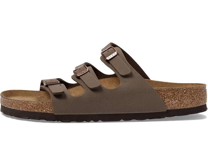 Сандалии Florida Soft Footbed с тремя ремешками и пробковой стелькой Birkenstock