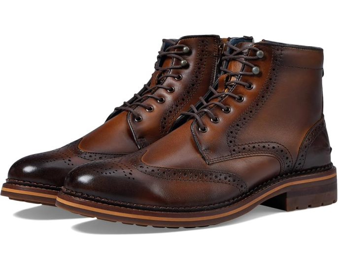 Johnston & Murphy ботинки Connelly Wing Tip с кожаным верхом и стелькой из овчины
