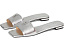 COACH босоножки Sculpted C Metallic Leather Flat Sandals кожаные серебристые