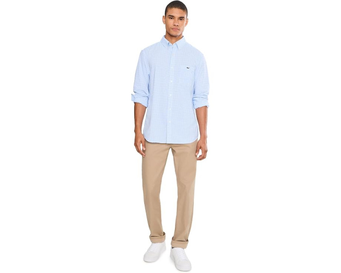 Рубашка Vineyard Vines Coral Reef Gingham из легкой ткани