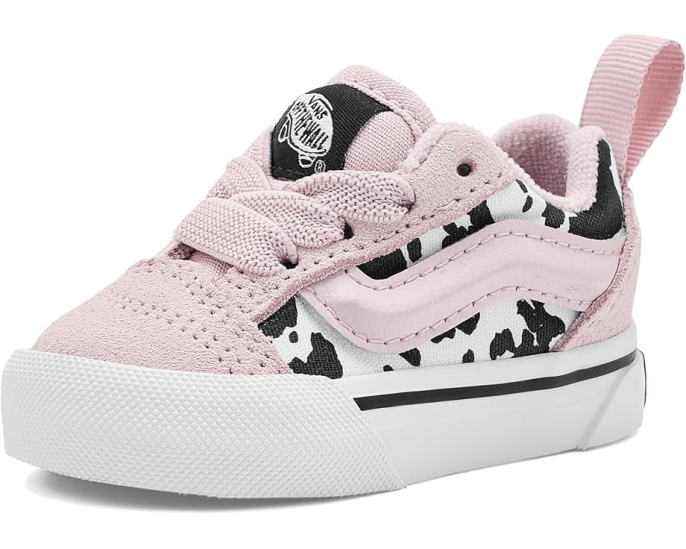 Детские кеды Vans Knu Skool Elastic Lace с коровьим принтом