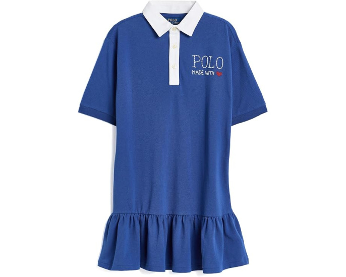 Платье Polo Ralph Lauren Logo Cotton Mesh Rugby для детей