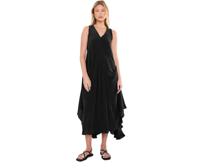 Платье AllSaints Sybil миди с асимметричным подолом