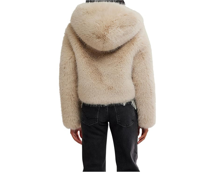 Куртка Free People Louder Please с капюшоном из искусственного меха и укороченным кроем