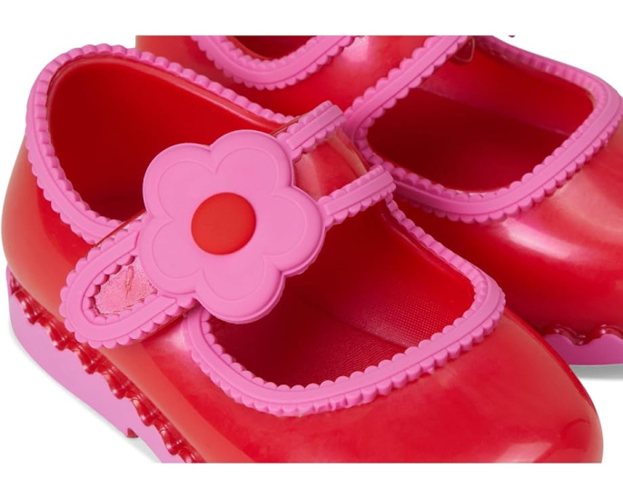 Балетки Hip Ballerina с аппликацией цветка и липучкой Mini Melissa