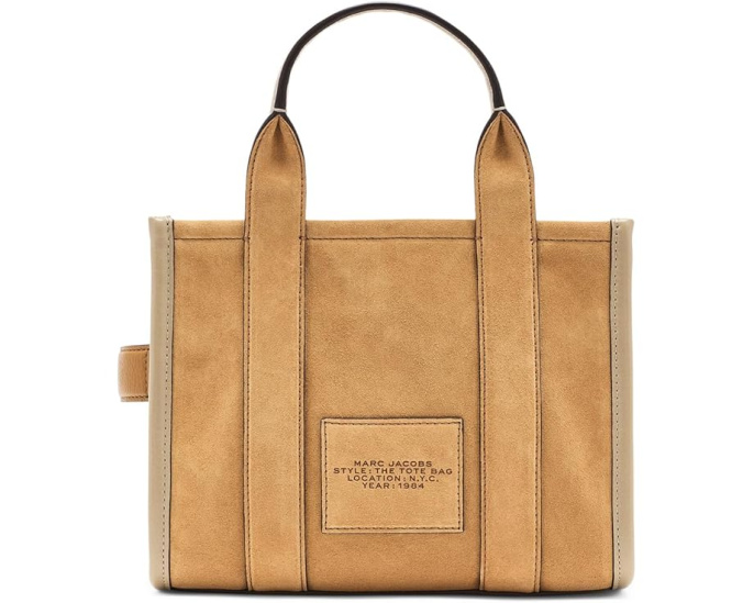 Маленькая сумка-тоут Marc Jacobs из замши с тисненым логотипом