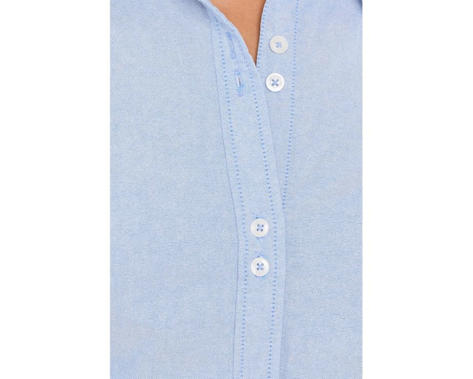 Оксфордская рубашка Free People Benny Slim Oxford синего цвета