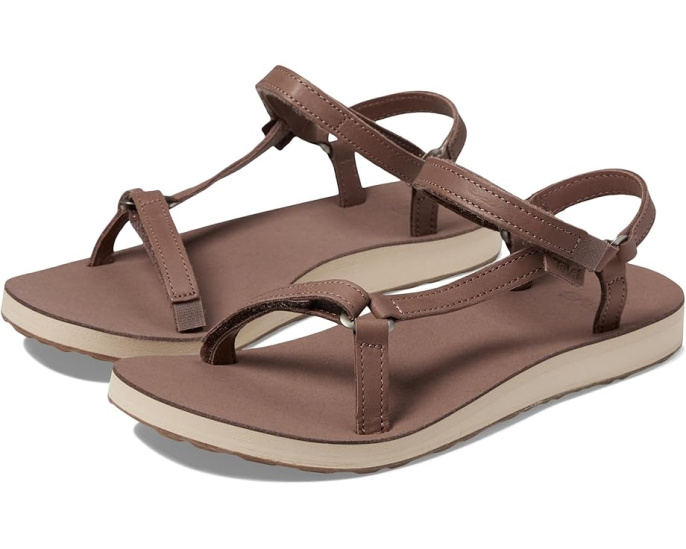 Кожаные сандалии Teva Original Universal Slim с регулируемыми ремешками на липучке