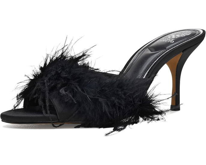 Сандалии-мюли Vince Camuto Paelly на высоком каблуке с перьями