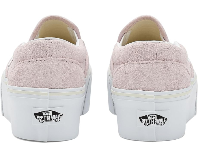 Vans Classic Slip-On Stackform для детей кеды на платформе с замшей и боковыми вставками
