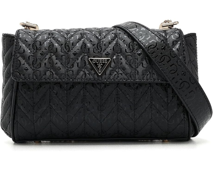 Сумка кроссбоди GUESS Stacey с клапаном и цепочкой, черная