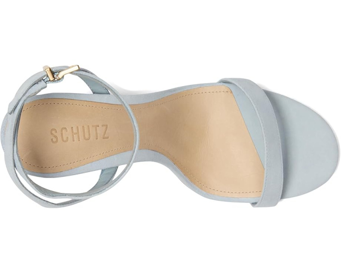 Туфли Schutz Cadey-Lee Curve Lace на каблуке из замши светло-голубые